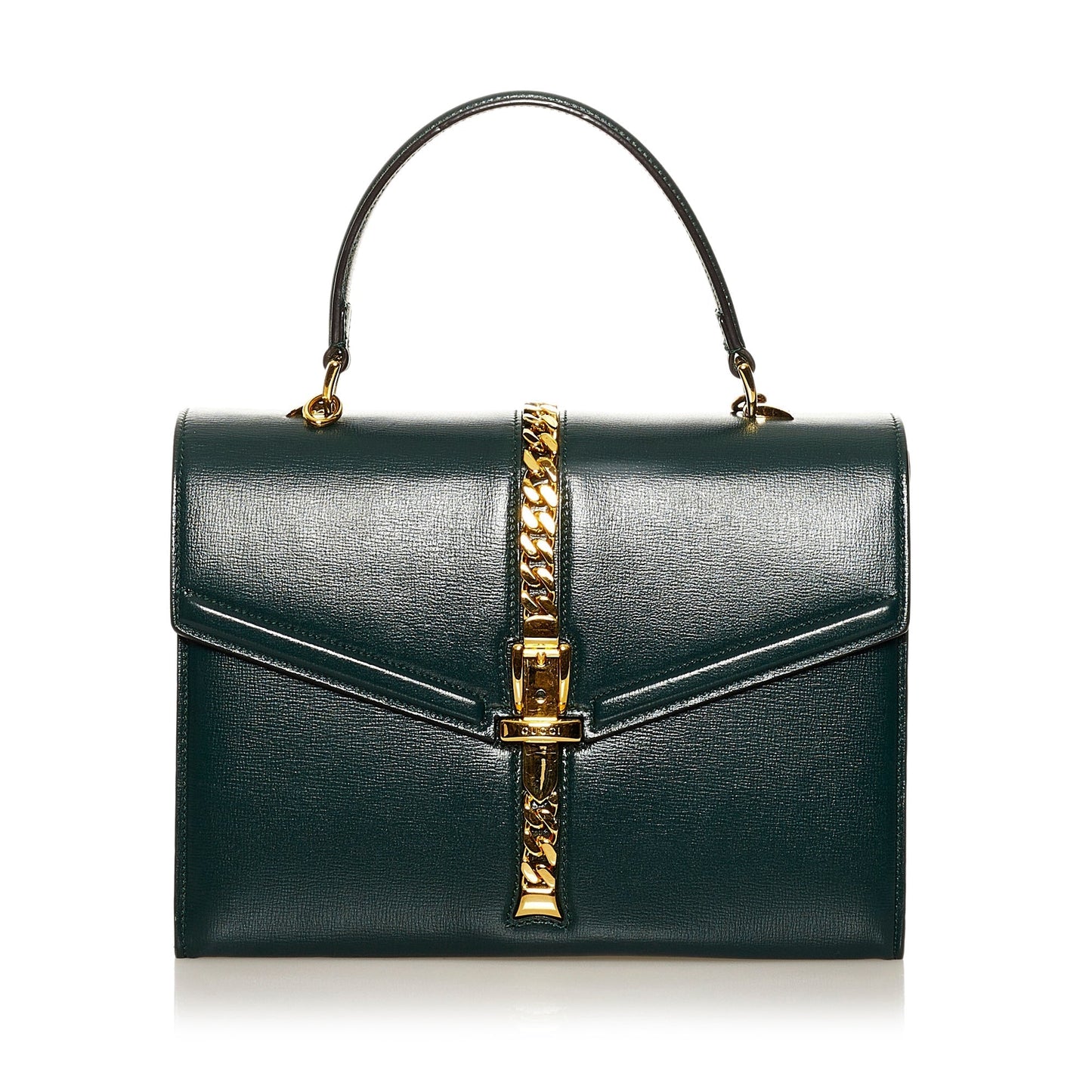 Gucci Sylvie Green Leather Chain Crossbody