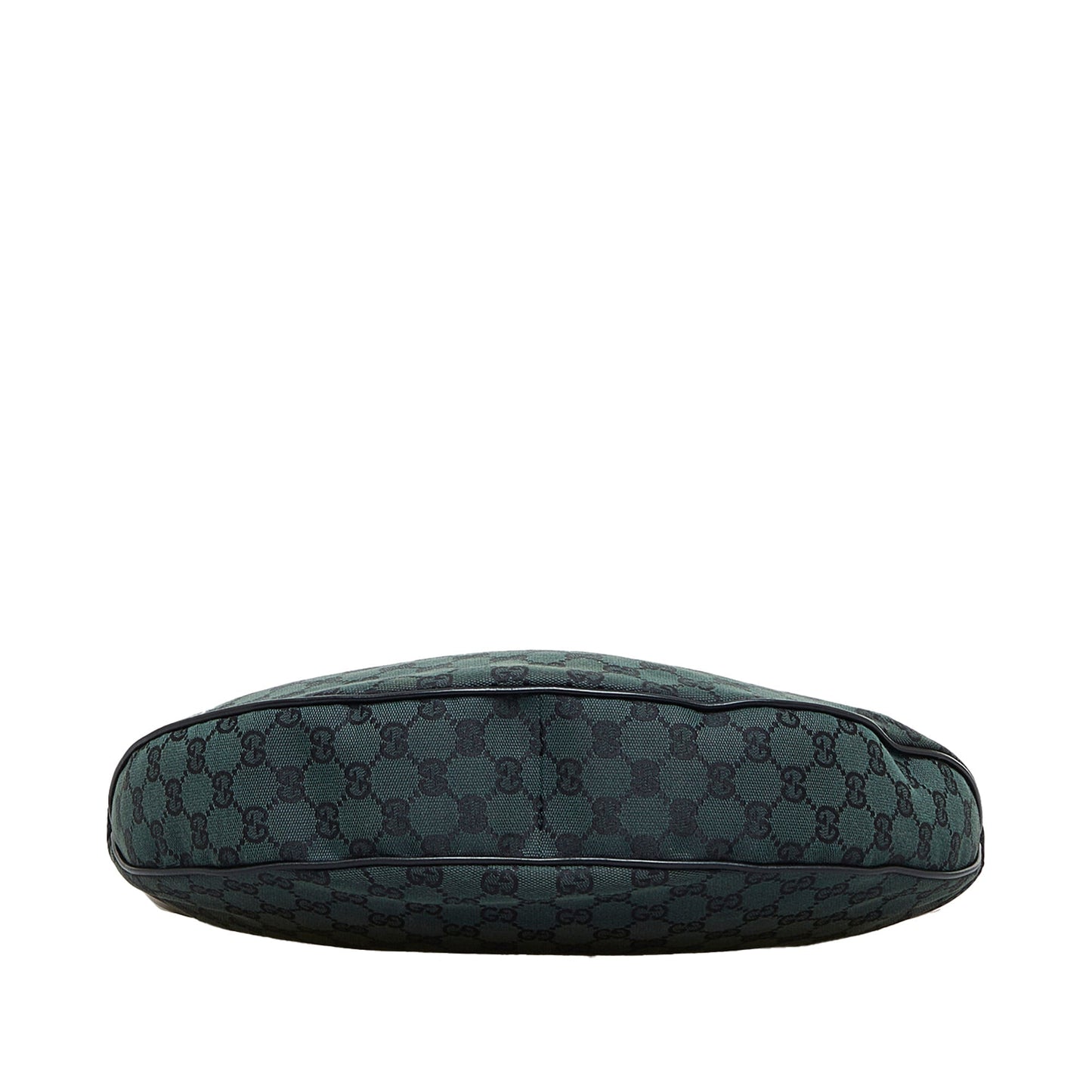 Gucci Green Leather Canvas Shoulder Bag