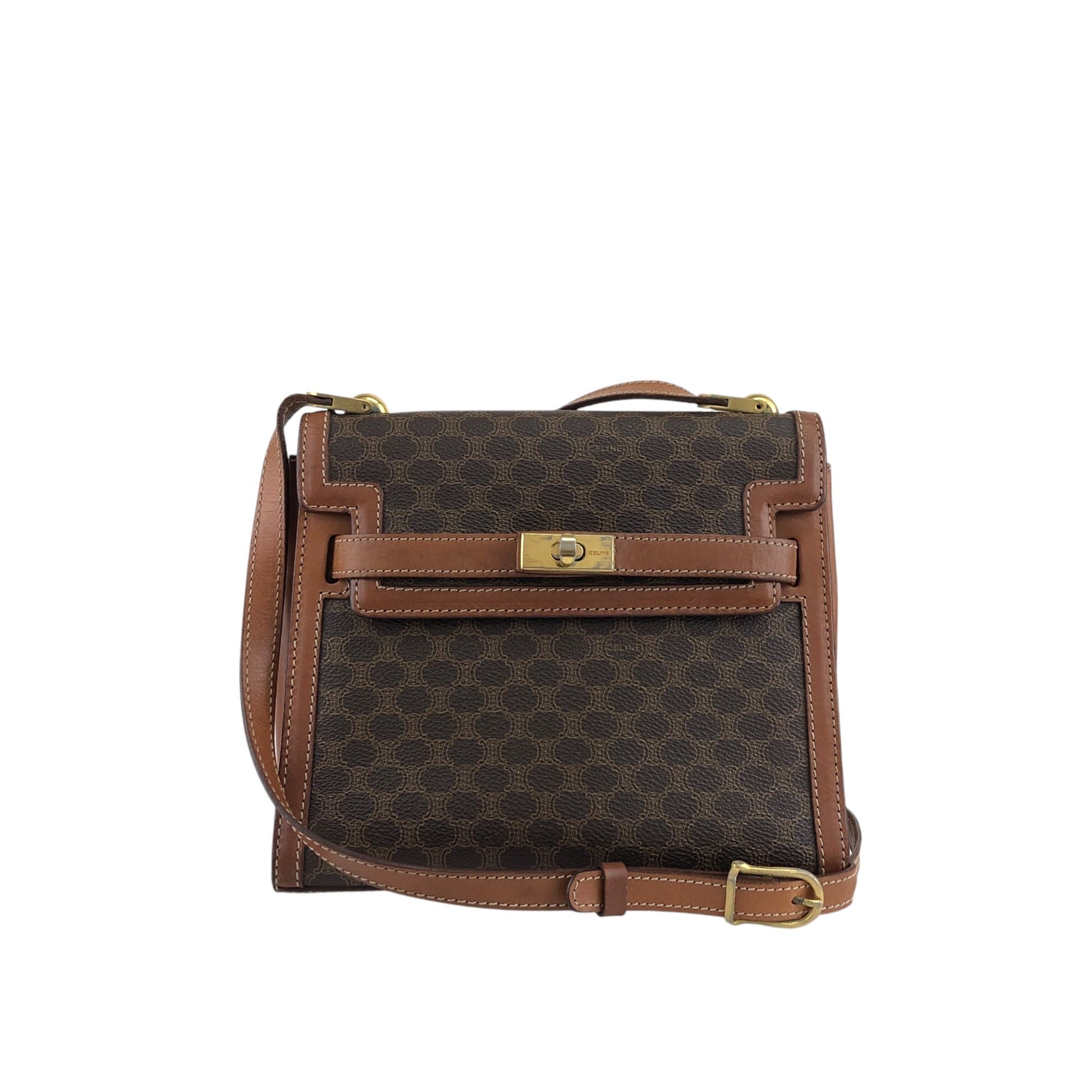 CELINE Macadam Turn Lock Shoulder bag Brown wgfg5n