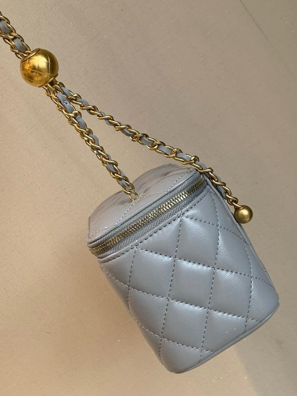 Chanel Pearl Crush Vanity Case with Chain Quilted Lambskin Small Crossbody