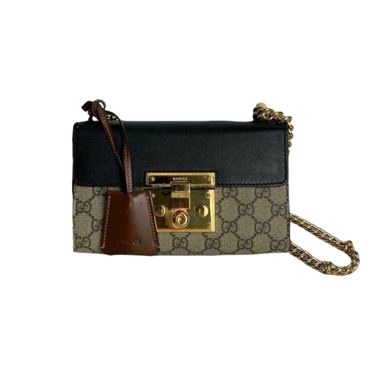Gucci Monogram Leather Canvas Shoulder Bag