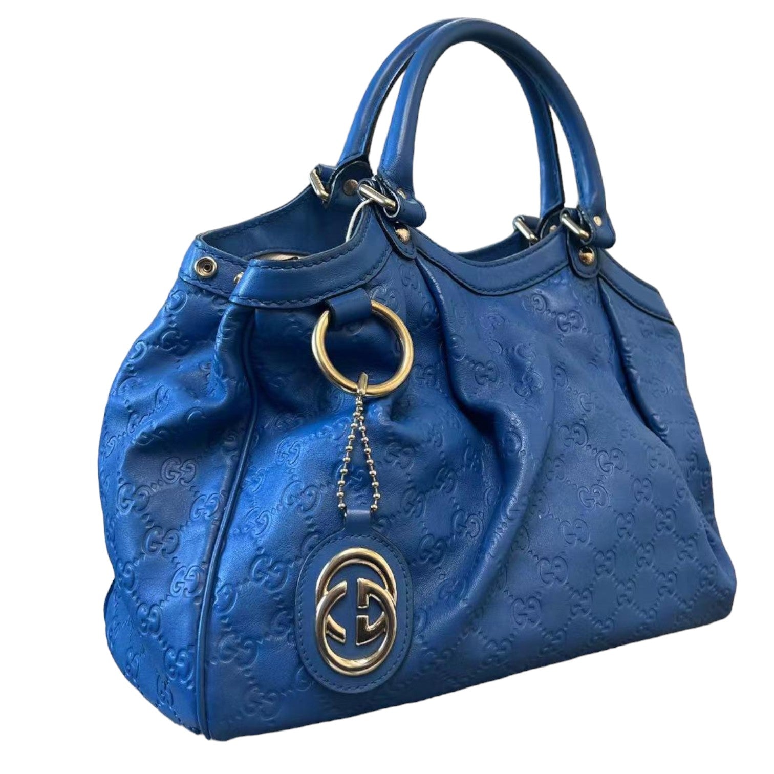 Gucci Monogram Leather Top Handle Tote