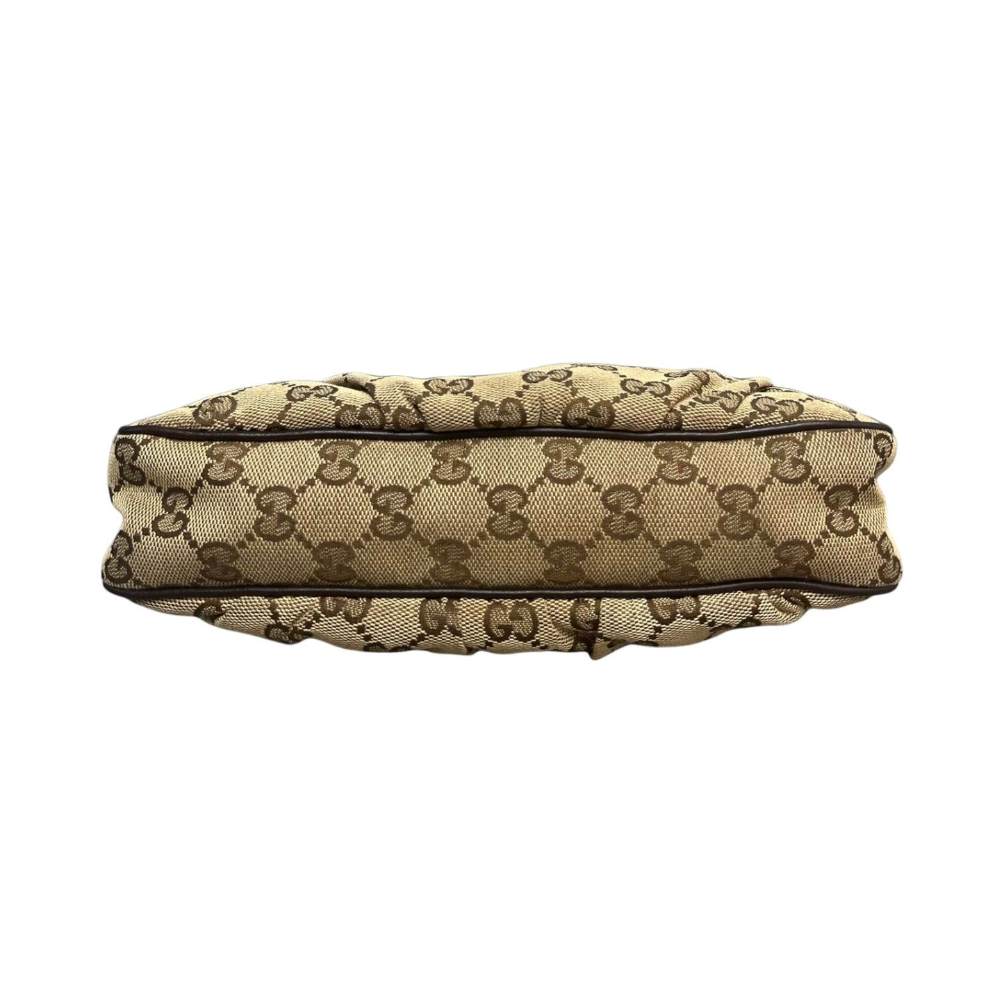 Gucci Monogram Pochette Leather Canvas Shoulder Bag