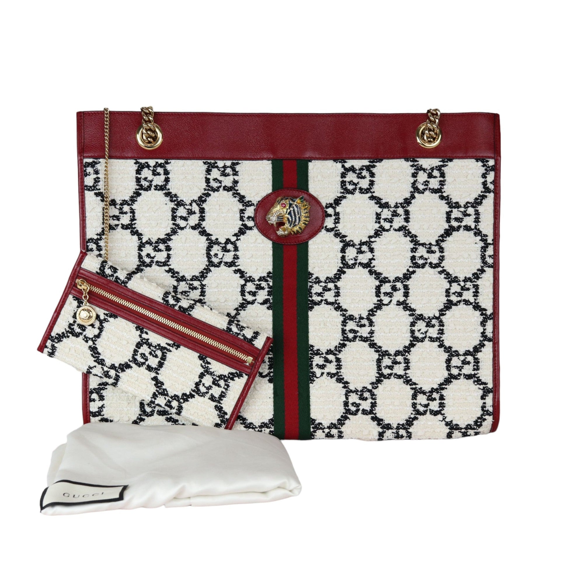 Gucci Monogram Chain Leather Tote