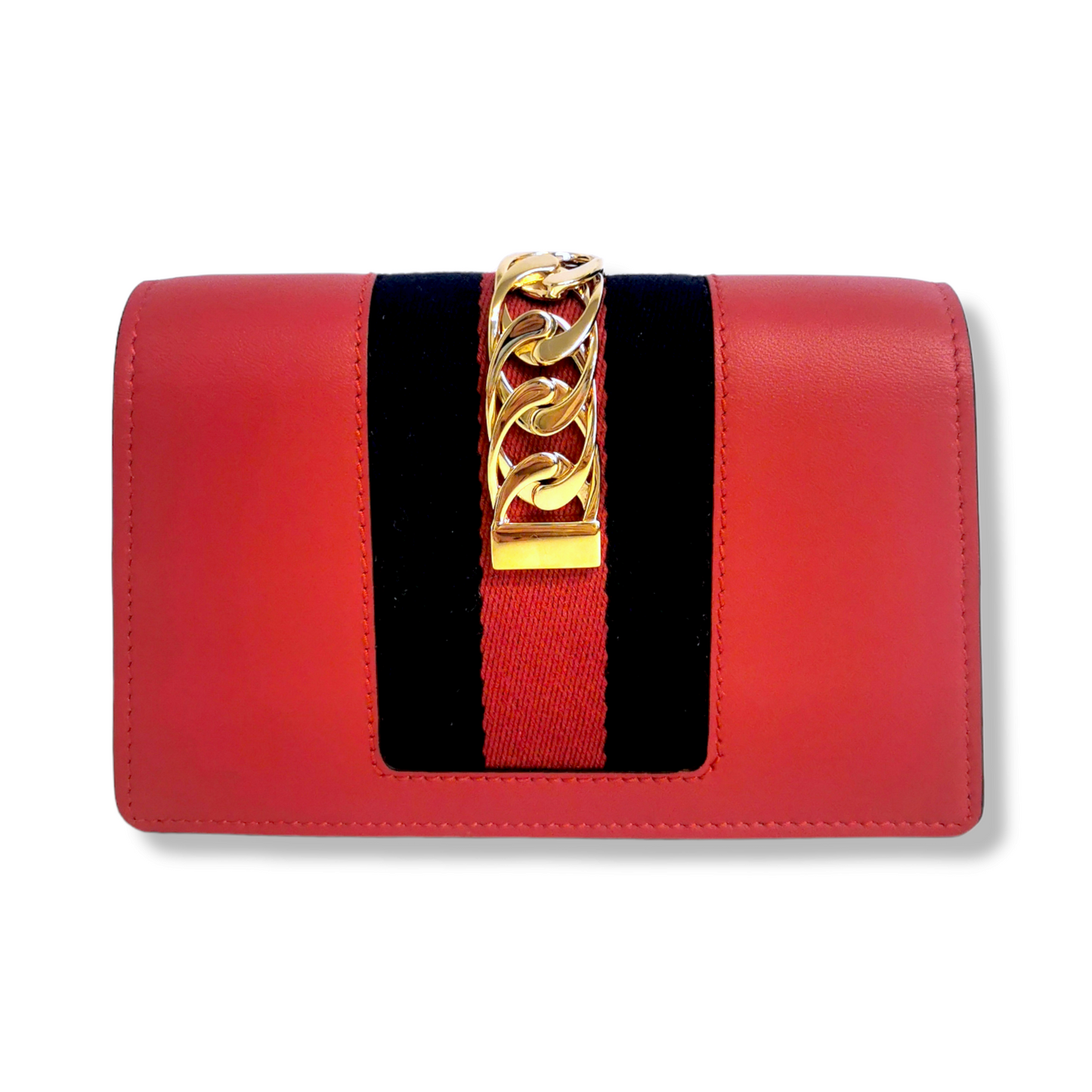 Gucci Sylvie Red Leather Chain Crossbody