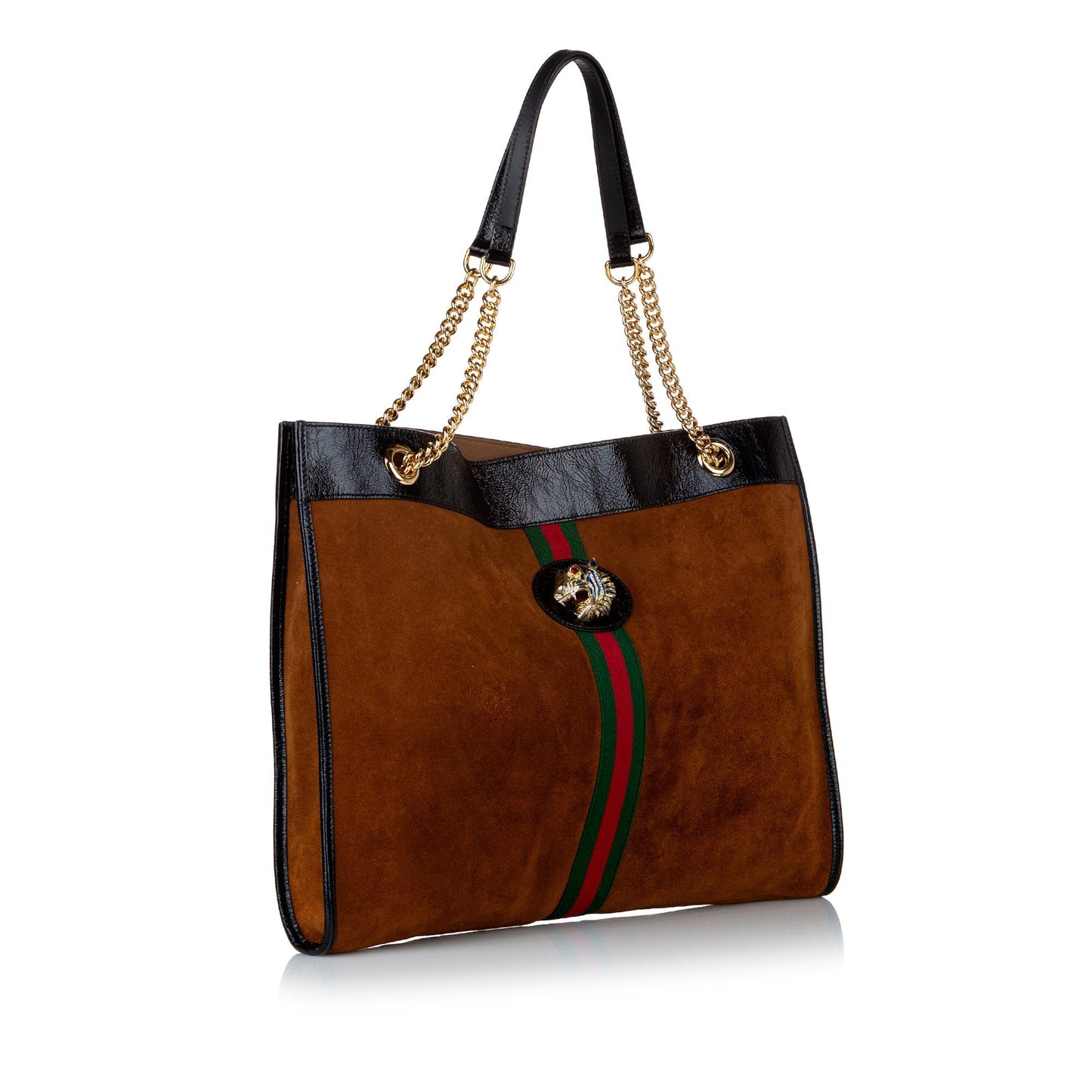 Gucci Brown Leather Suede Tote