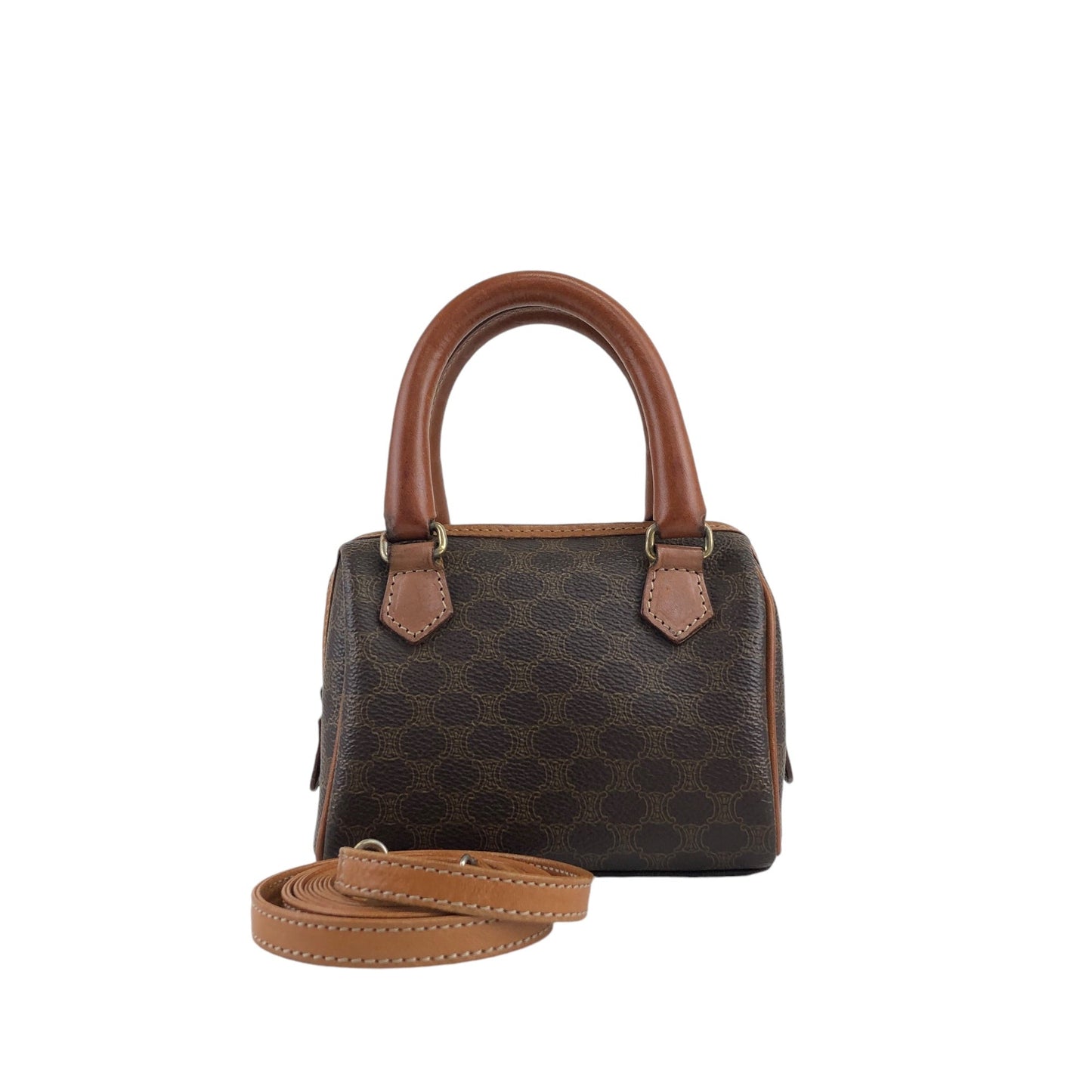 CELINE Macadam Two-way Handbag Shoulder bag Brown rikxpc