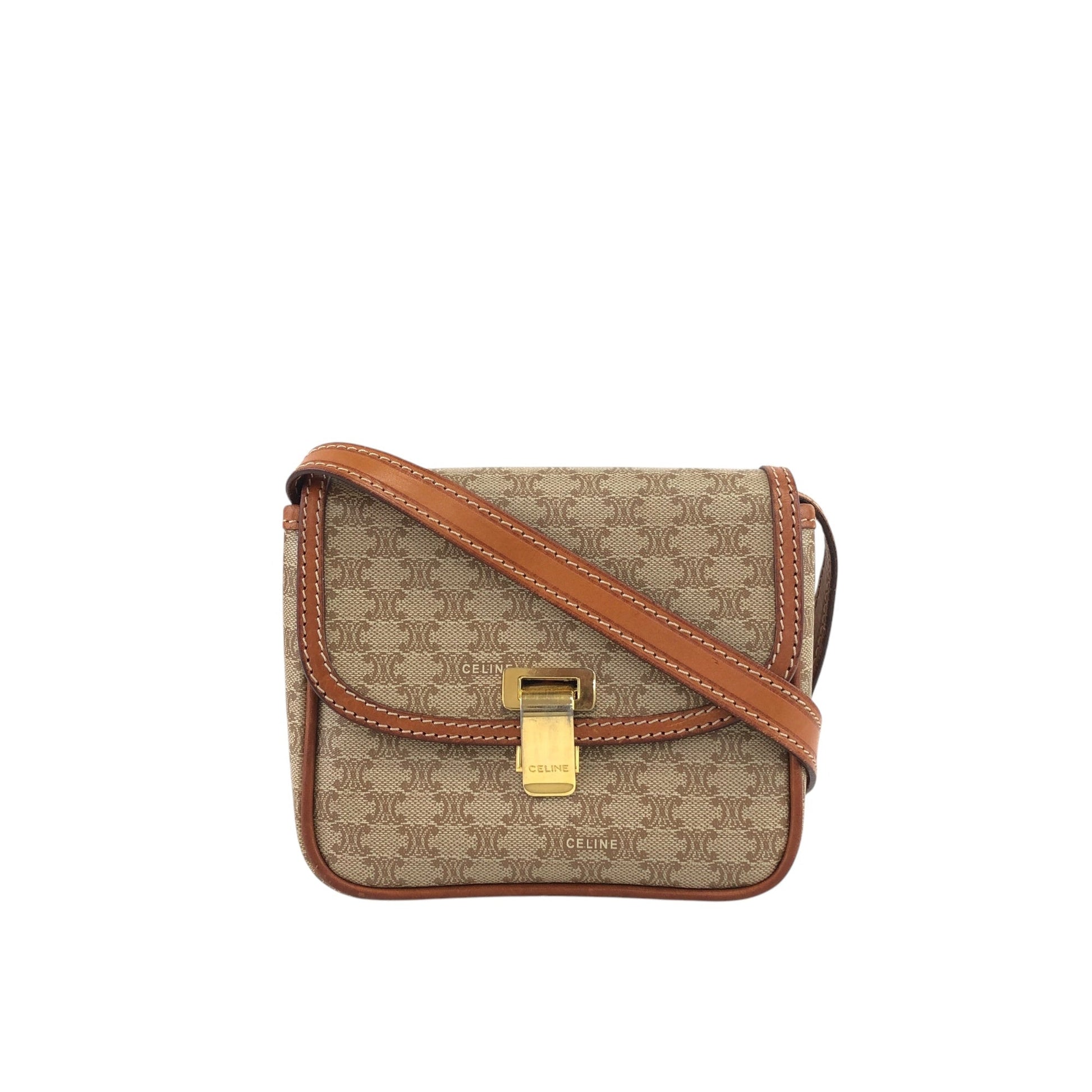 CELINE Macadam Flap Shoulder bag Beige vtaawi