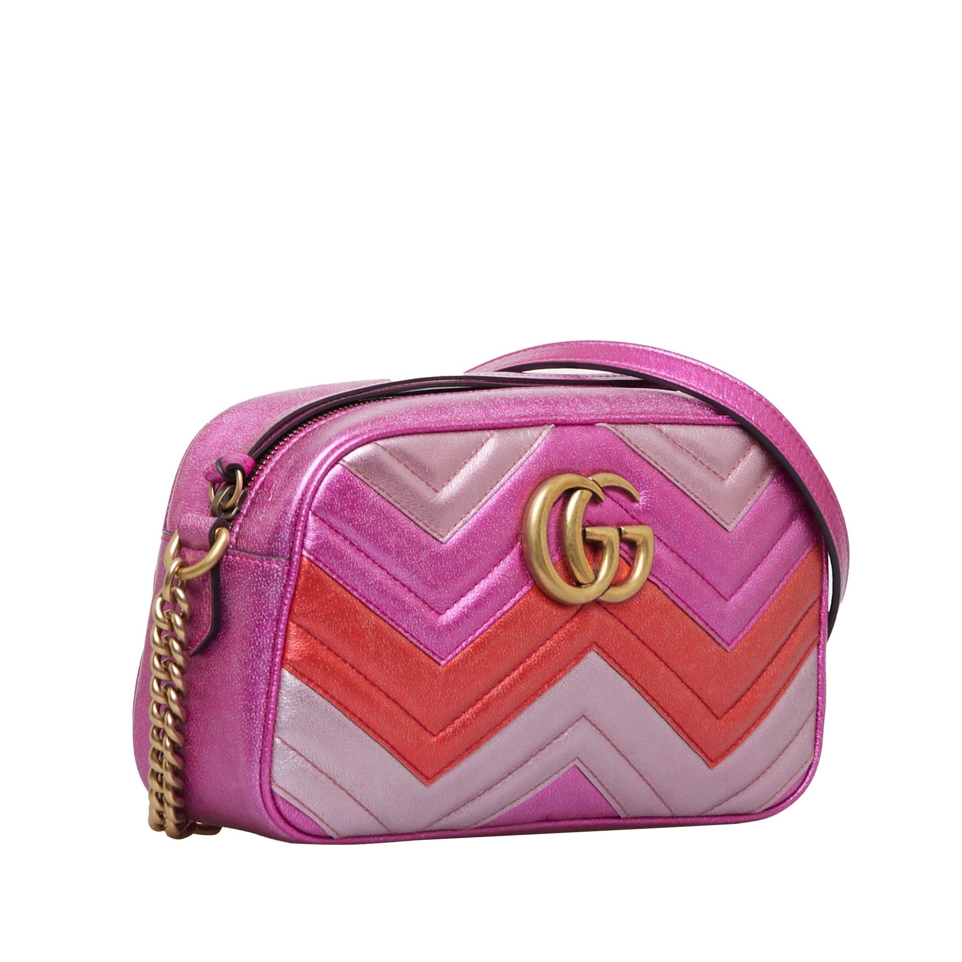 Gucci GG Marmont Leather Metallic Crossbody