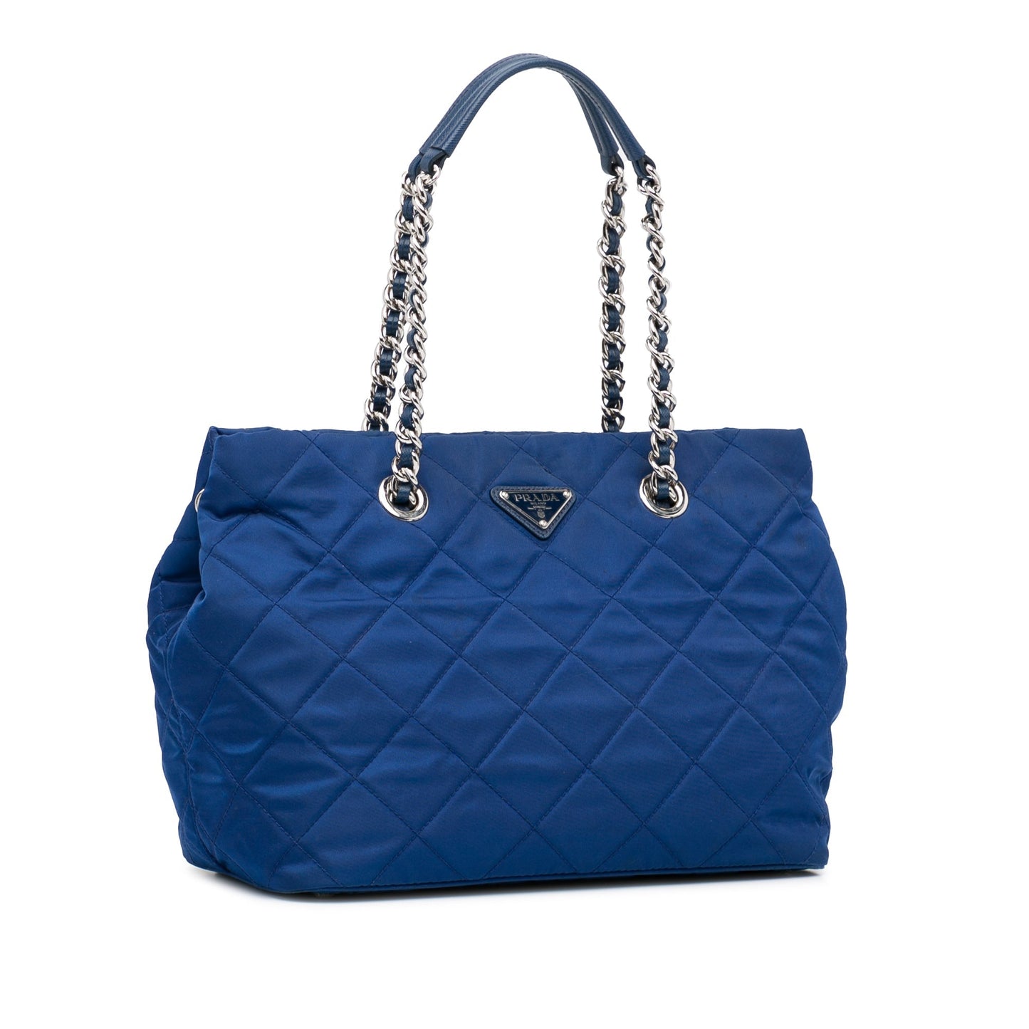 Prada Tessuto Impuntu Blue Nylon Canvas Luxury Handbag