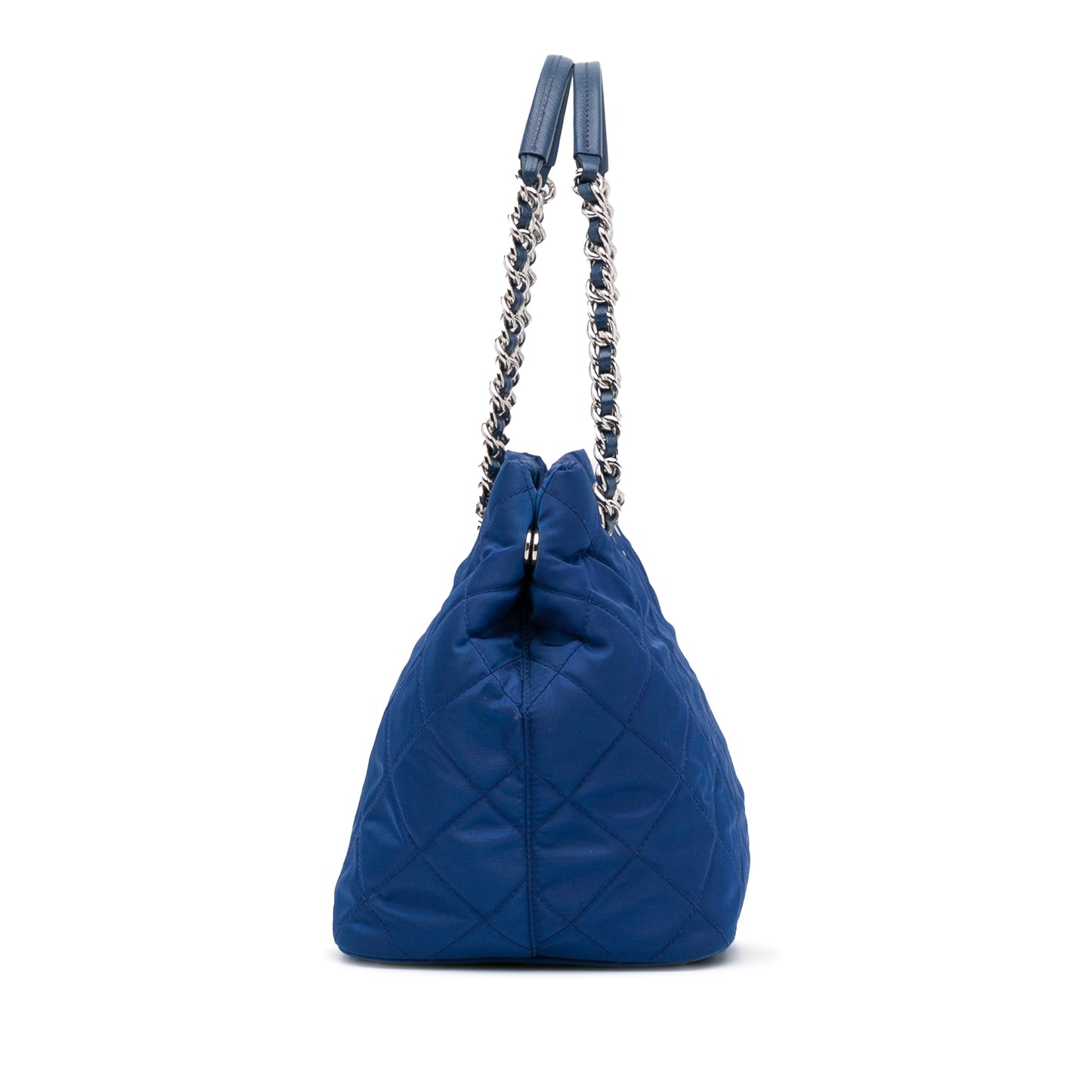 Prada Tessuto Impuntu Blue Nylon Canvas Luxury Handbag