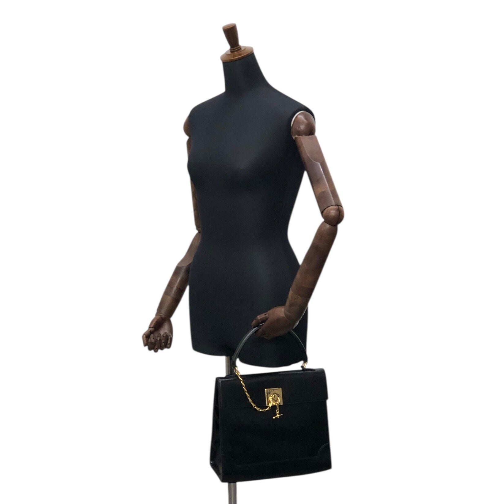 CELINE Gancini Handbag Black rtifa3