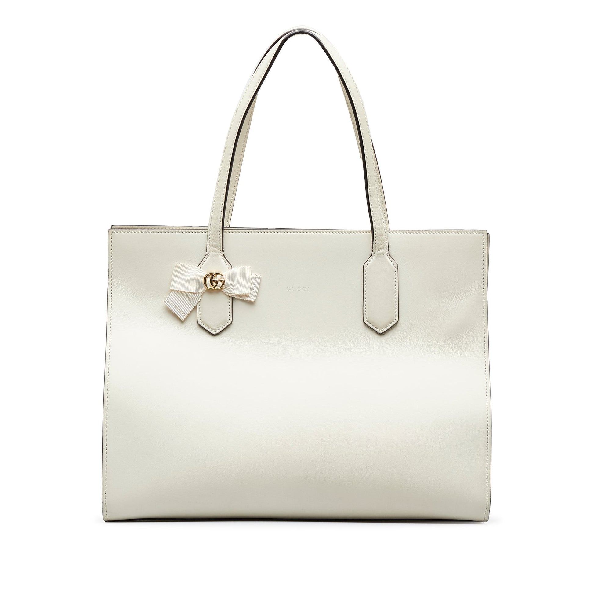 Gucci White Leather Tote Style 1