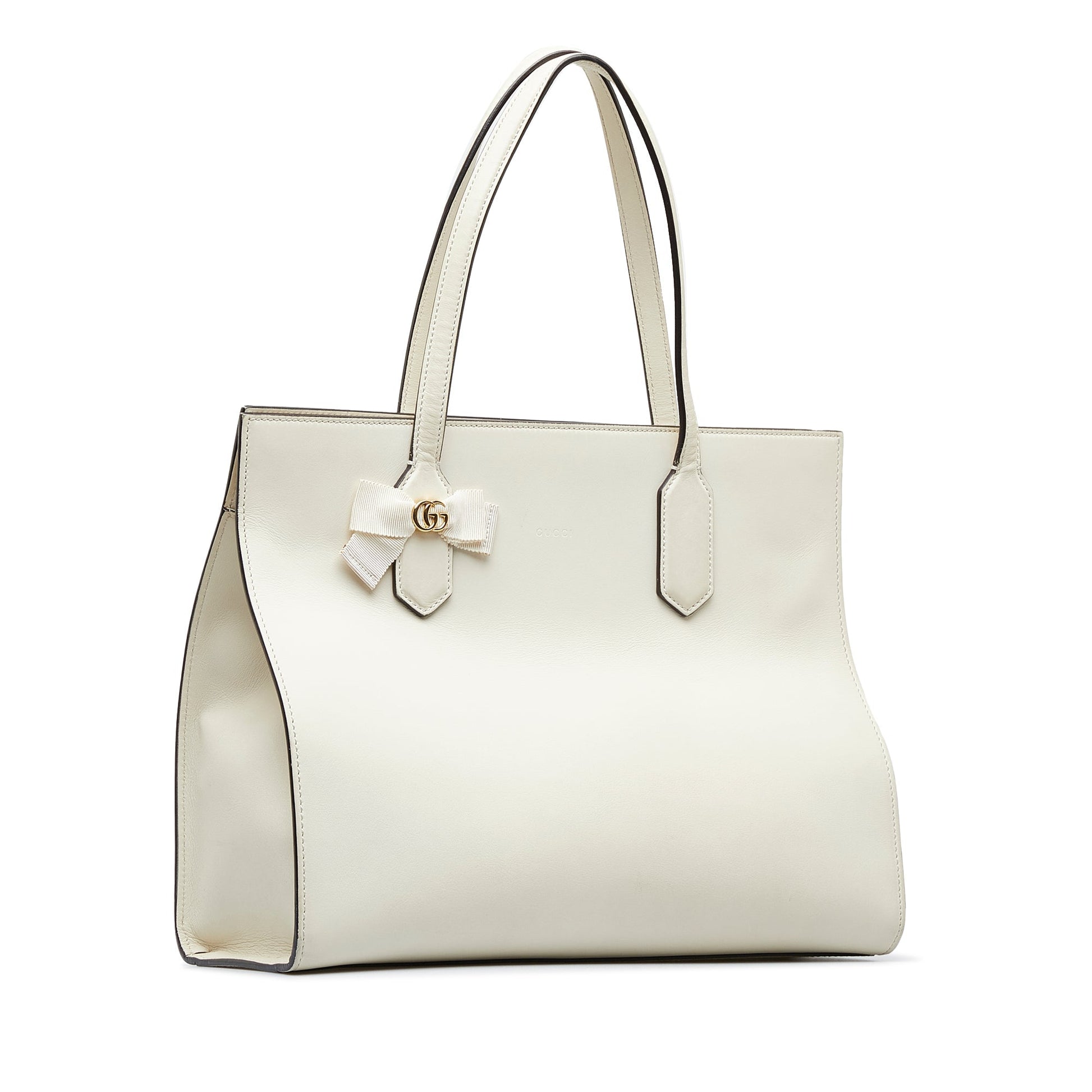 Gucci White Leather Tote Style 1