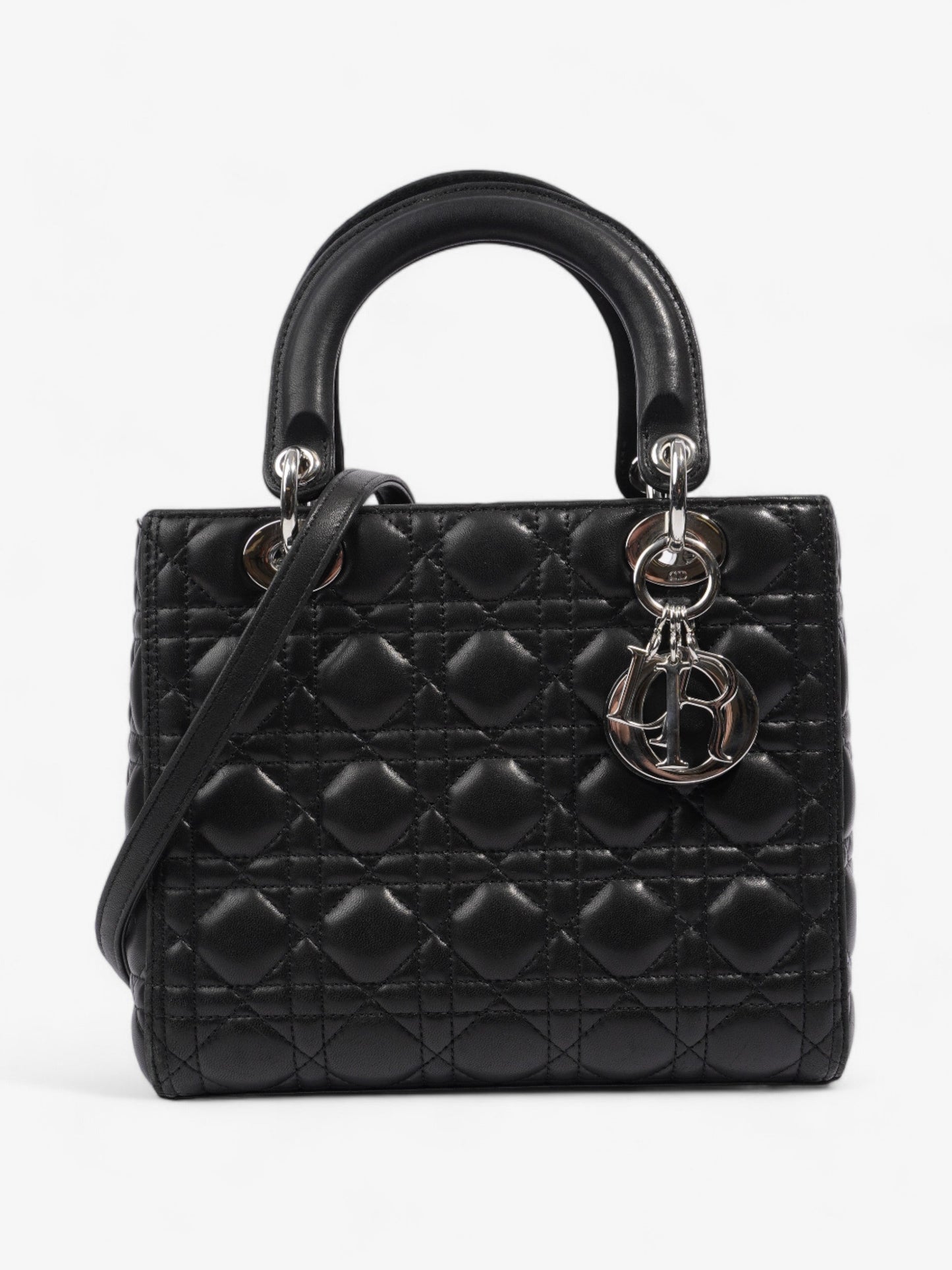 Christian Dior Lady Dior Black Leather Medium