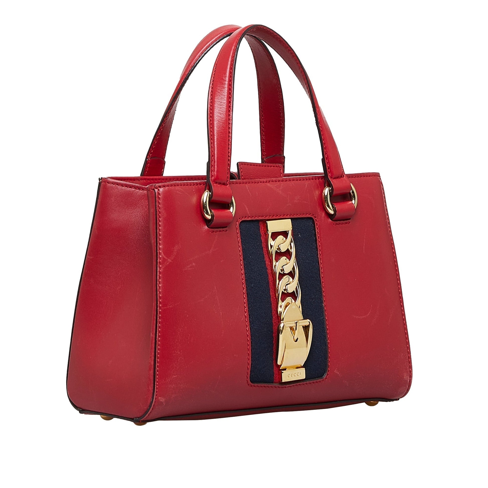 Gucci Sylvie Red Leather Shoulder Bag