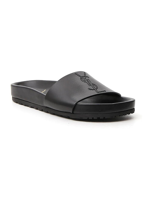 SAINT LAURENT YSL LOGO POOL SLIDES