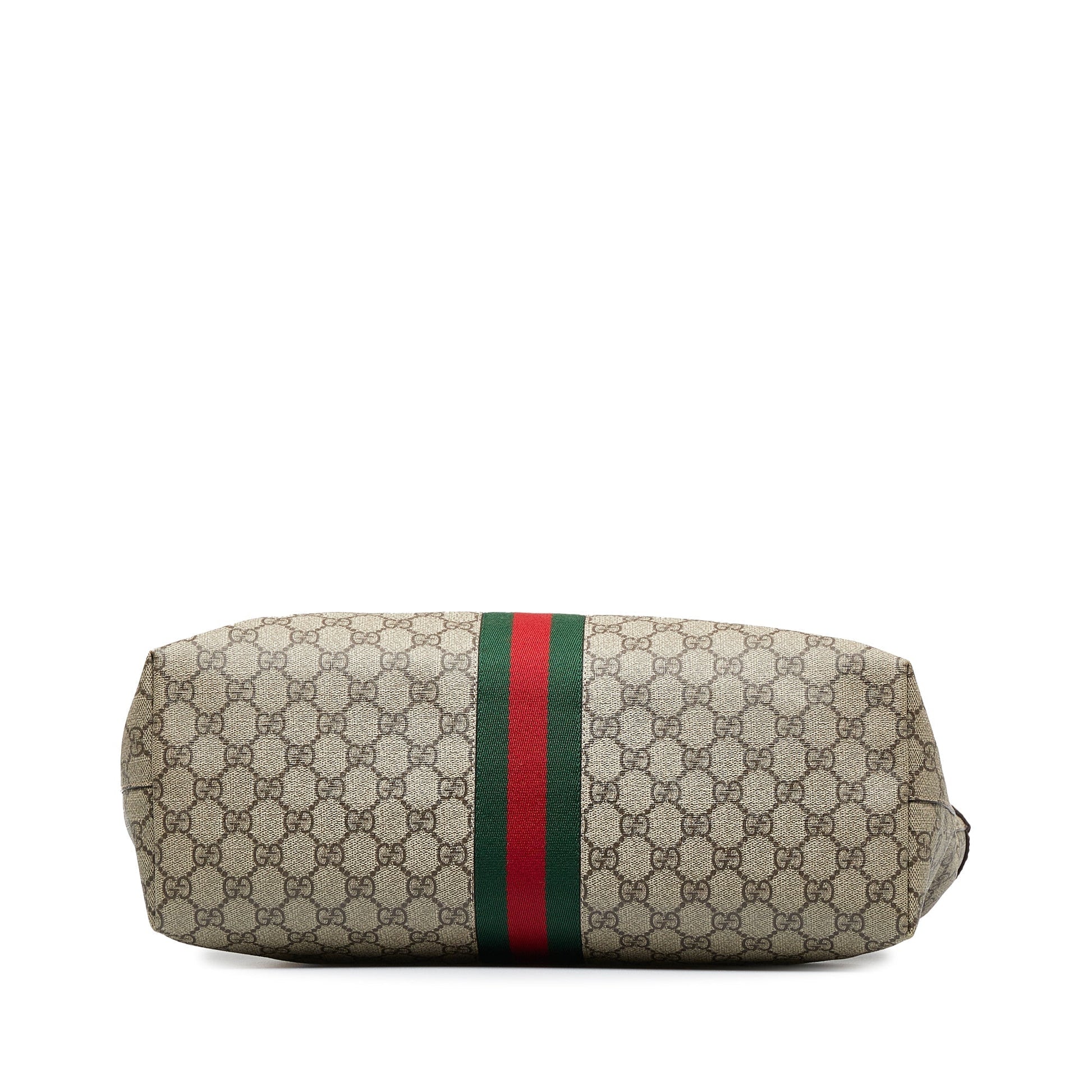 Gucci Ophidia Brown Leather Canvas Tote