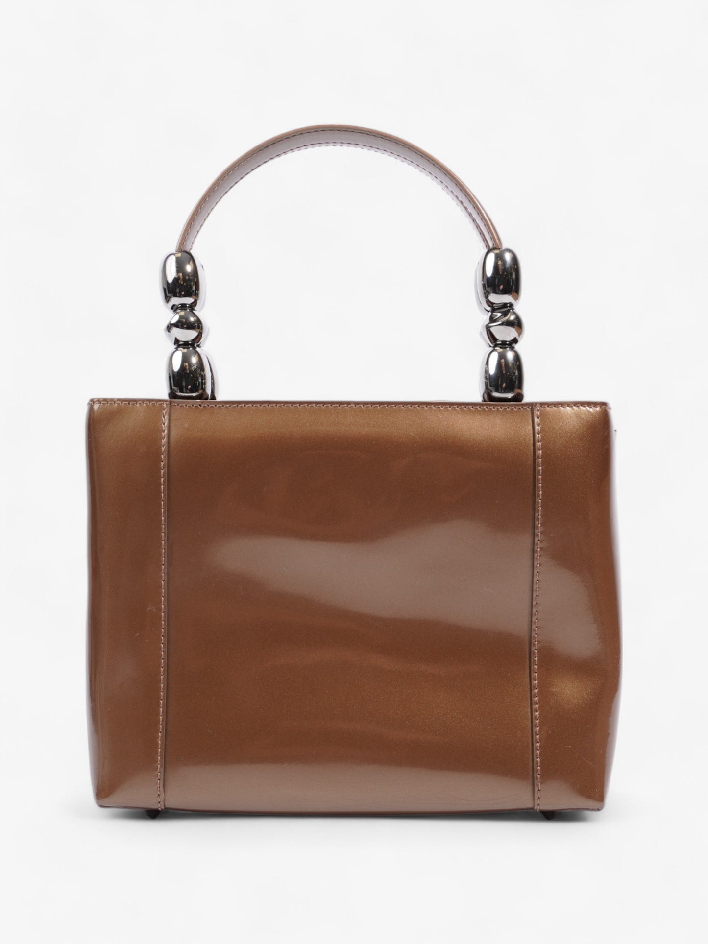 Christian Dior Malice Tote Brown Patent Leather
