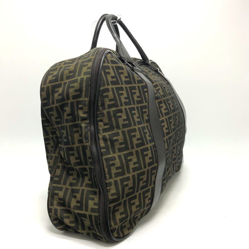 FENDI Boston Duffel bag Nylon / leather khaki Zucca FF logo mens(Unisex)