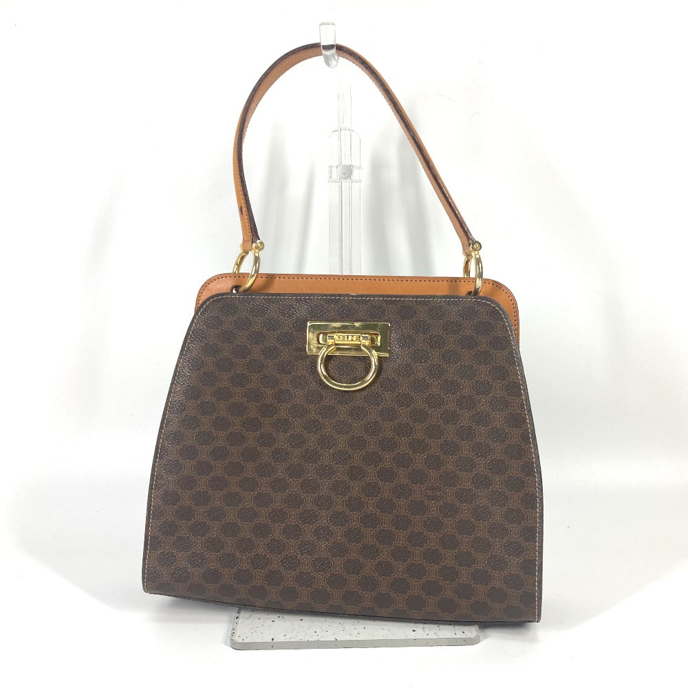 CELINE Handbag PVC / Leather Brown Bag Macadam Women
