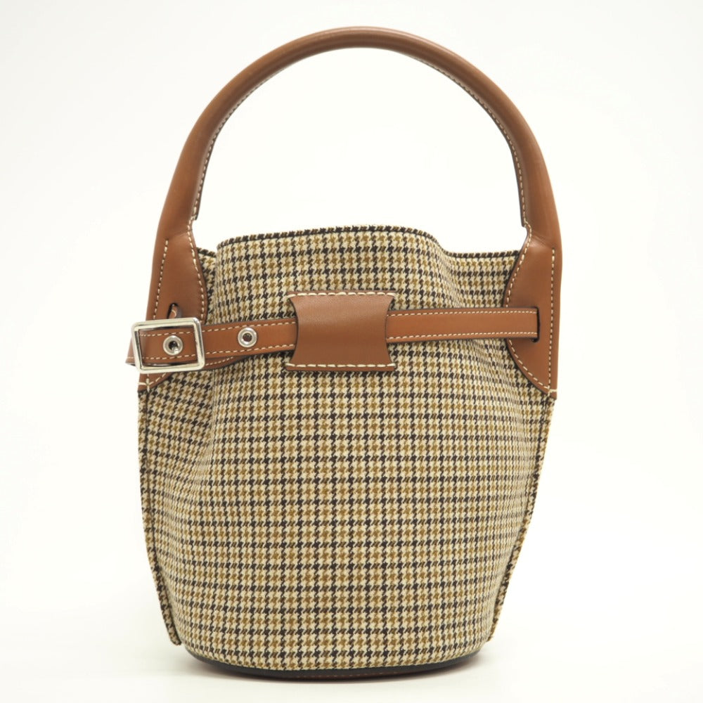 CELINE Handbag Wool, Leather Brown Women
