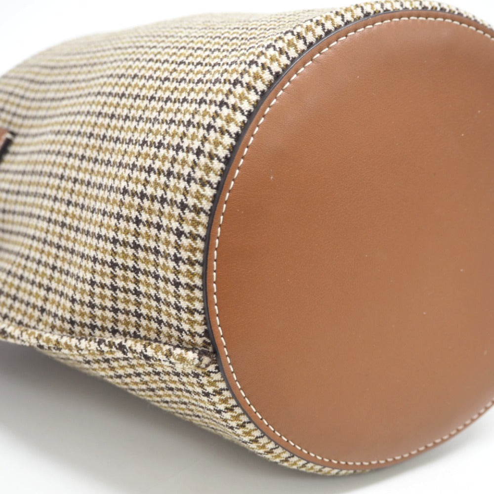 CELINE Handbag Wool, Leather Brown Women