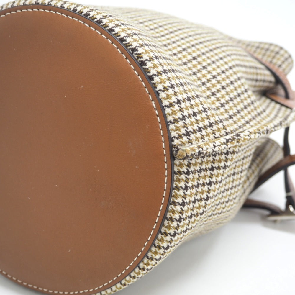 CELINE Handbag Wool, Leather Brown Women
