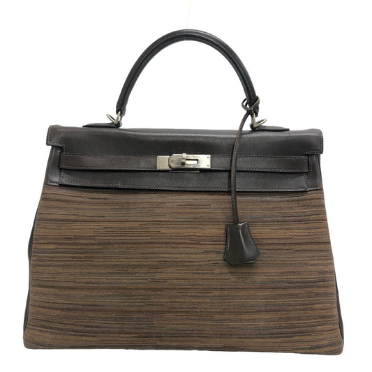HERMES Handbag leather Brown Vibrato Kelly 35 Women