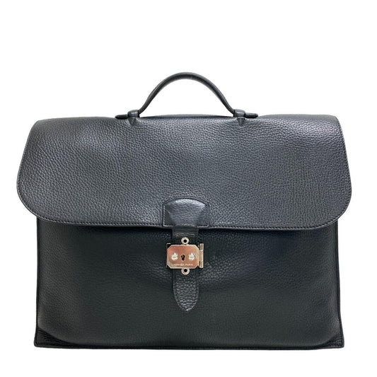 HERMES Business bag Taurillon Clemence black Sac Adepeche 38