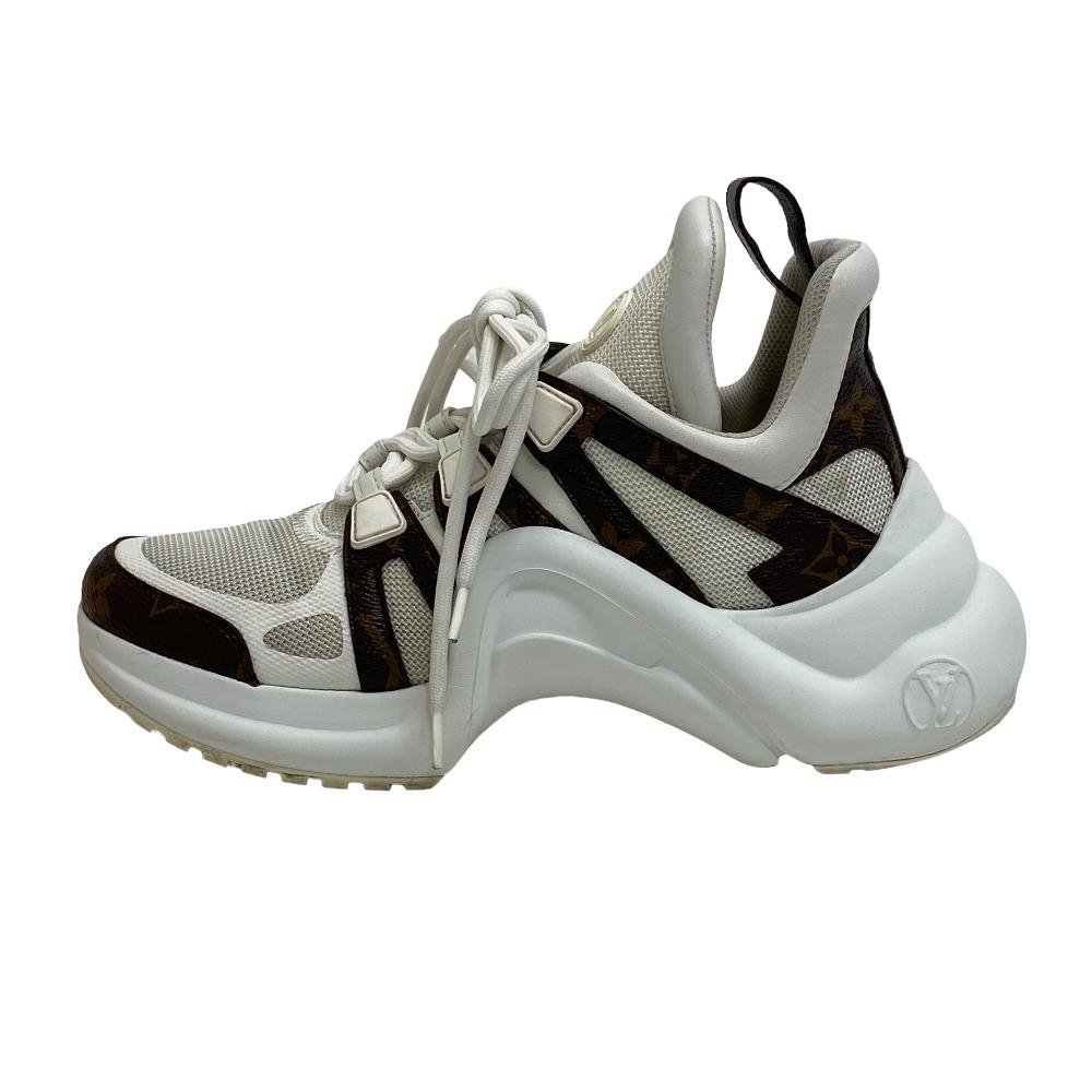 LOUIS VUITTON sneakers leather white Monogram Arclight line Women 36