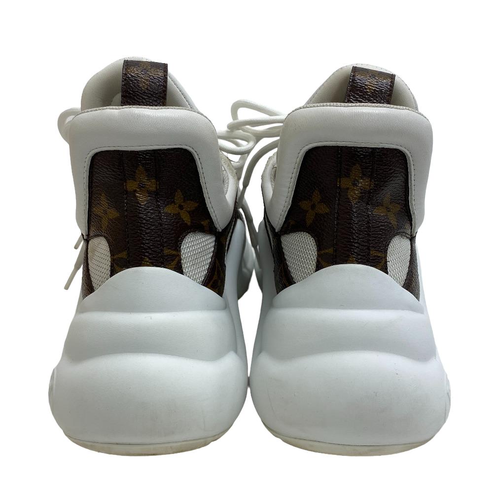 LOUIS VUITTON sneakers leather white Monogram Arclight line Women 36