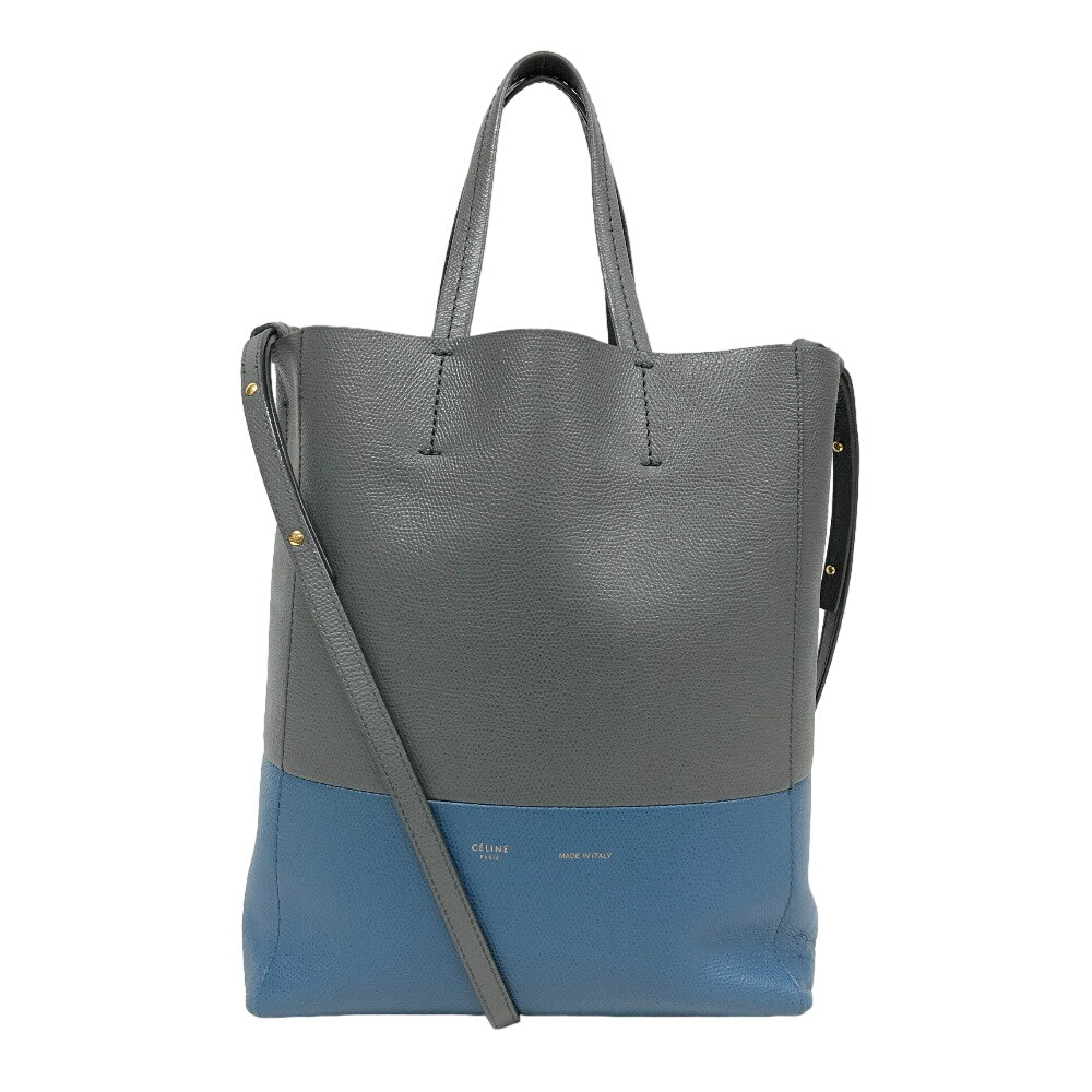 CELINE Handbag leather gray 2WAYShoulder Vertical hippo small Women