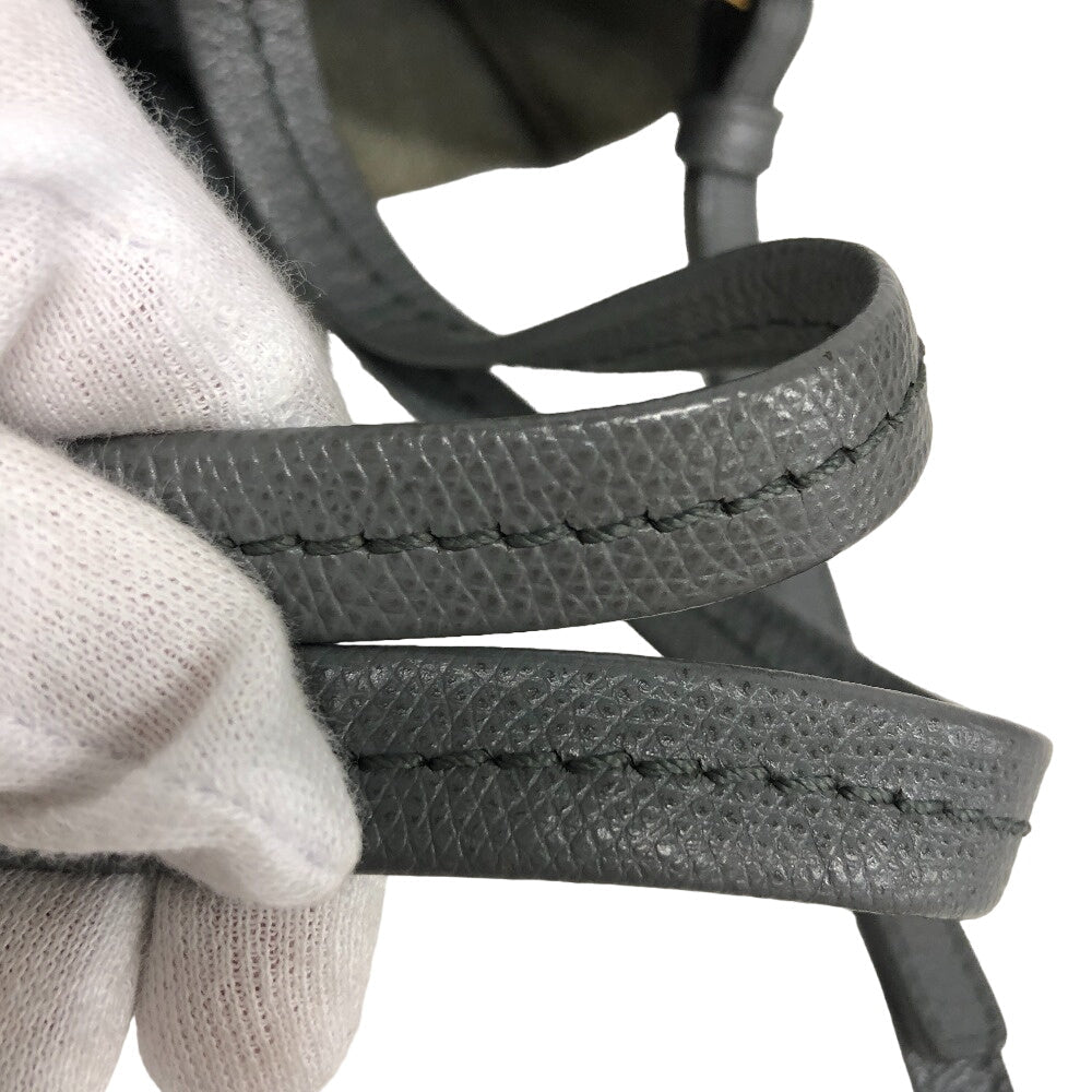 CELINE Handbag leather gray 2WAYShoulder Vertical hippo small Women