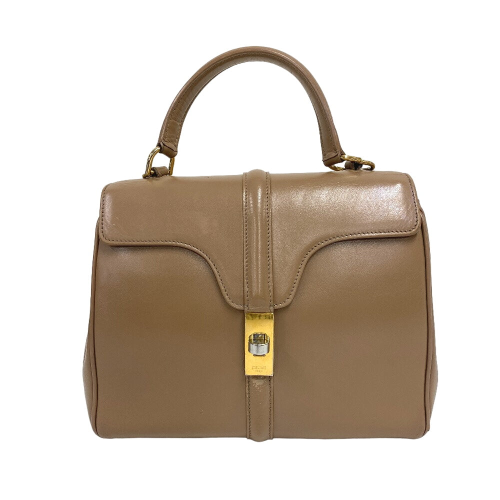 CELINE Handbag leather beige 2WAY Shoulder Bag Says Small Women