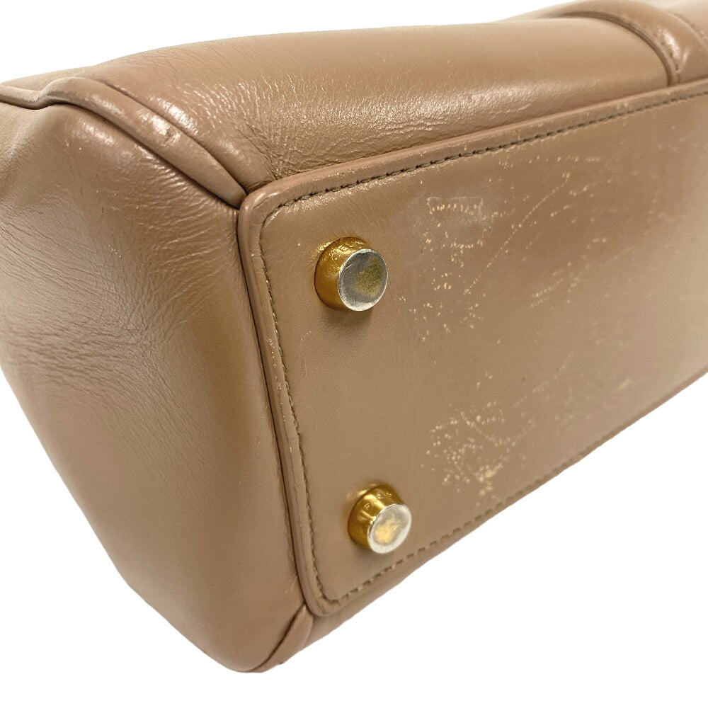 CELINE Handbag leather beige 2WAY Shoulder Bag Says Small Women