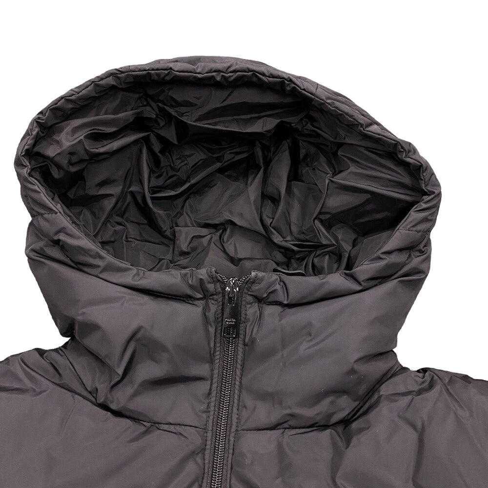 PRADA Down jacket 29F430 Nylon black 21 years 38 Triangle logo Women 38