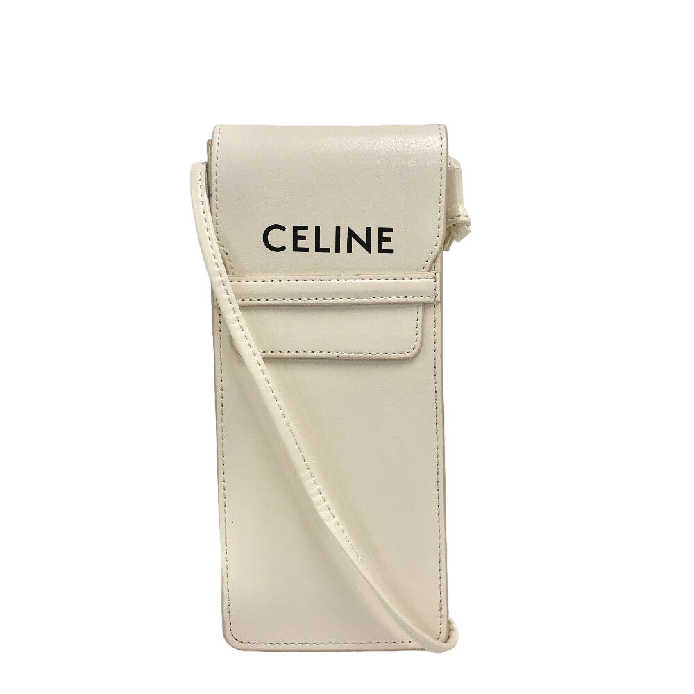CELINE Pouch leather white Shoulder pouch Women