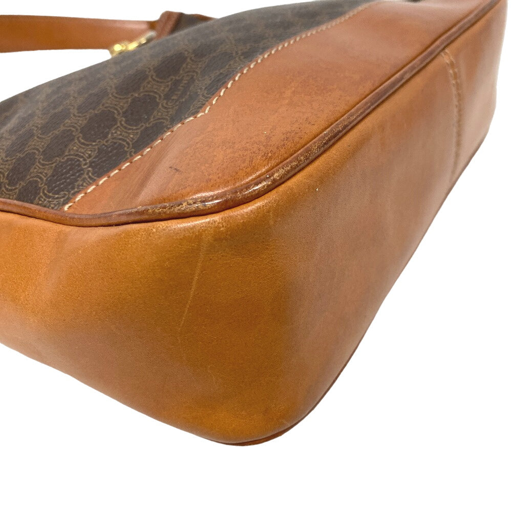 CELINE Shoulder Bag leather Brown Macadam Gancini Women