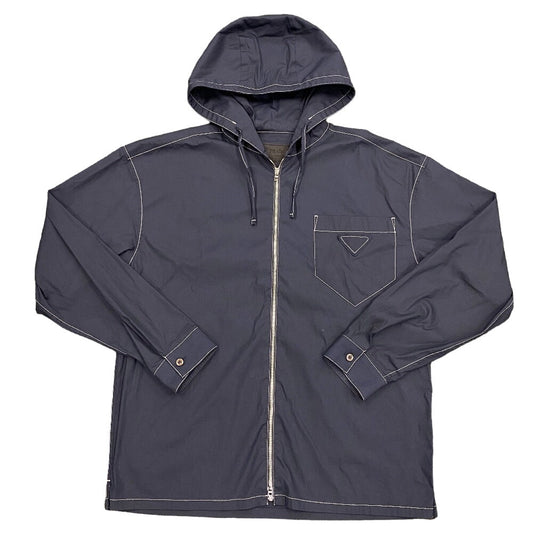 PRADA Hoodie SC686 Cotton, Nylon Navy 23Stainless Steel XS mens