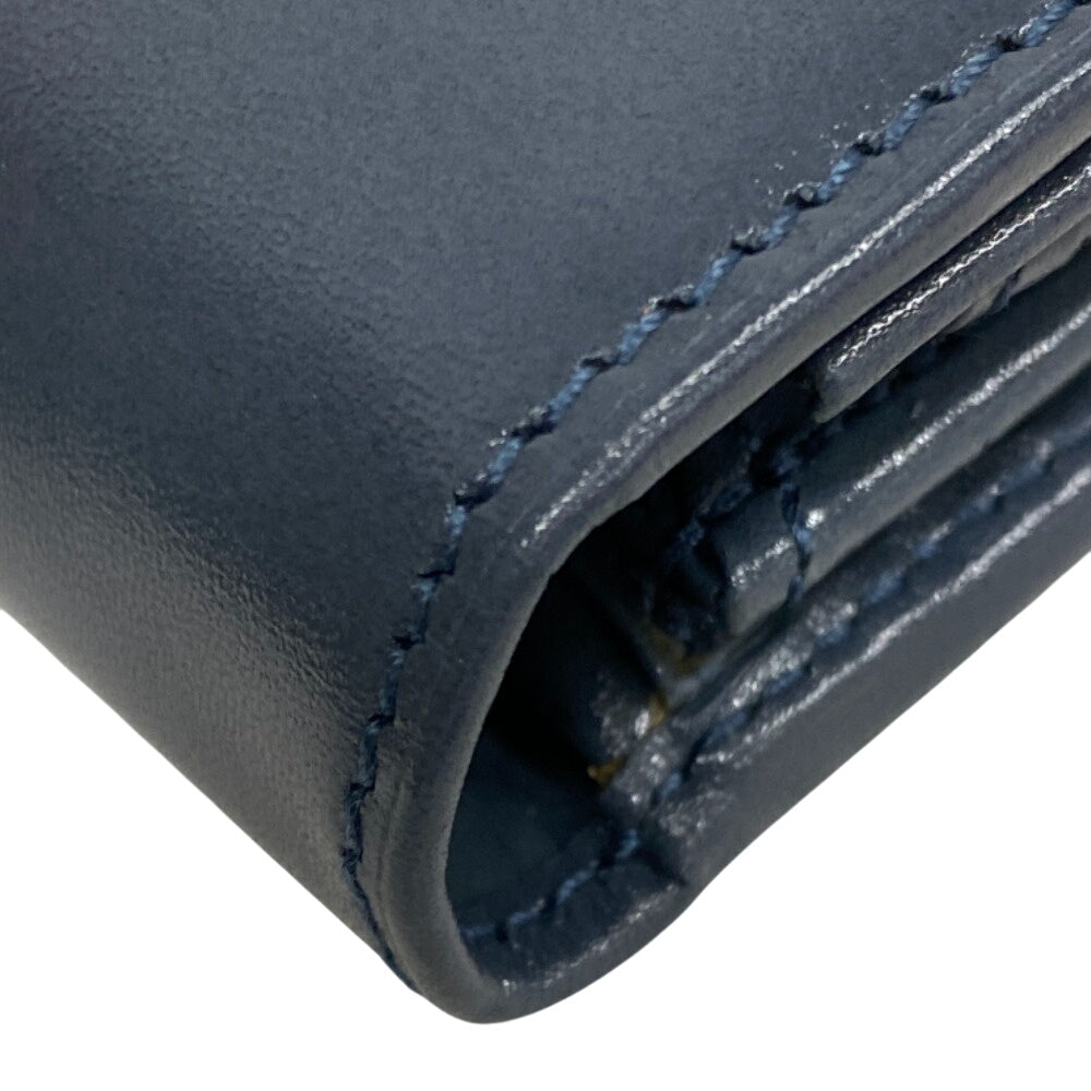 PRADA Long Wallet Purse leather blue Vittero Women(Unisex)