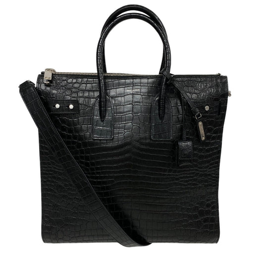 YVES SAINT LAURENT Shoulder Bag leather black handbag Embossing Sac de Jules Women