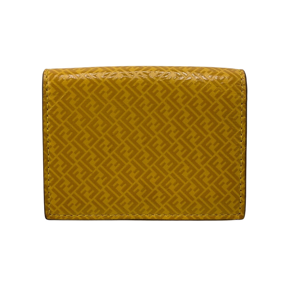 FENDI Tri-fold wallet 7M0280 leather yellow FF logo