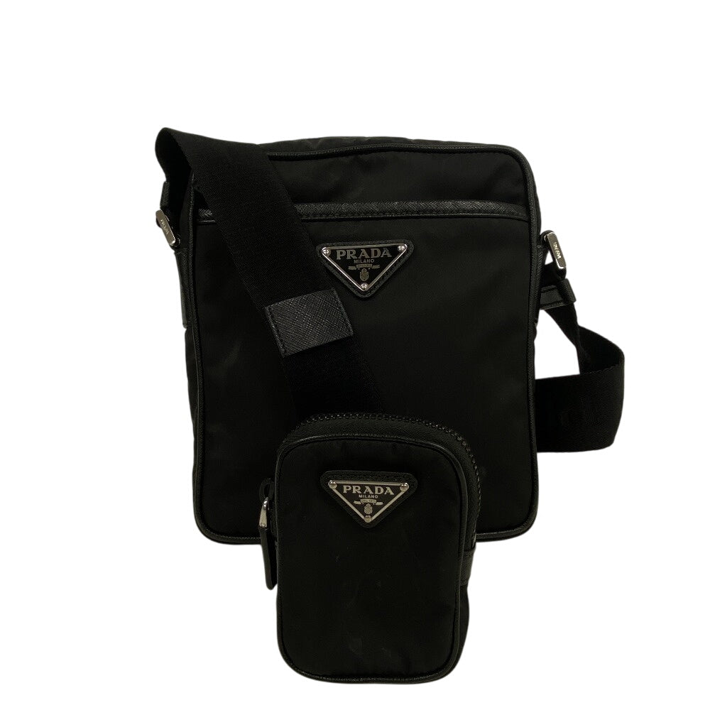 PRADA Shoulder Bag Nylon black Re-Nylon x Saffiano