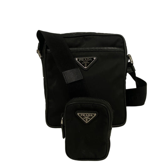 PRADA Shoulder Bag Nylon black Re-Nylon x Saffiano