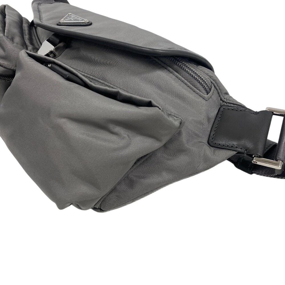 PRADA Sling bag Nylon, Recycled Polyamide gray Re-Nylon mens(Unisex)