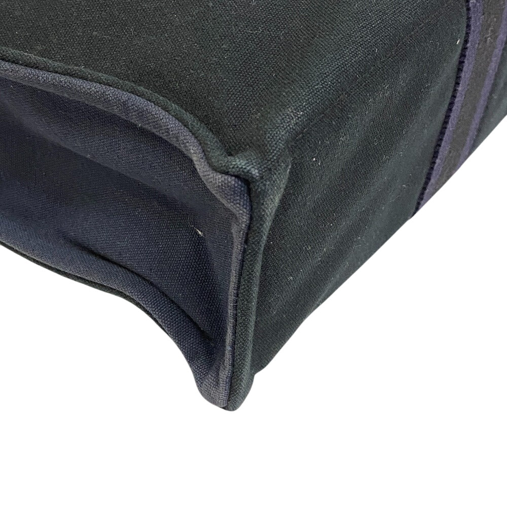 HERMES Handbag Canvas, Leather Navy By color Fool Toe Tote MM Women