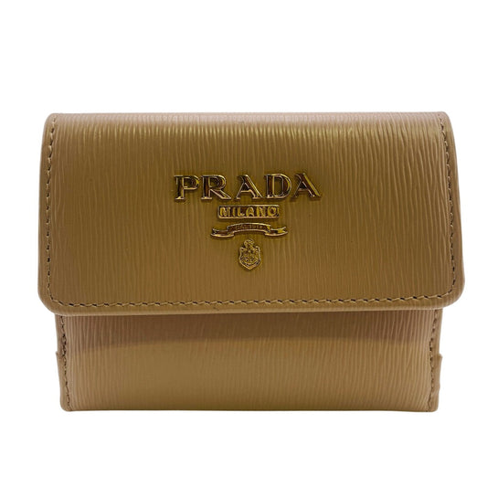 PRADA Bifold Wallet 1MH350 leather pink Compact Wallet W Hook Wallet logo Safiano Women