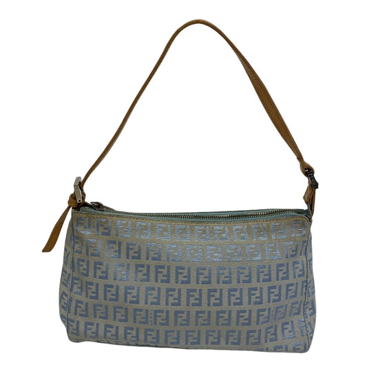 FENDI Handbag 8BR444 Canvas, Leather Blue type Accessory pouch Shoulder Bag one belt Zucchino Women