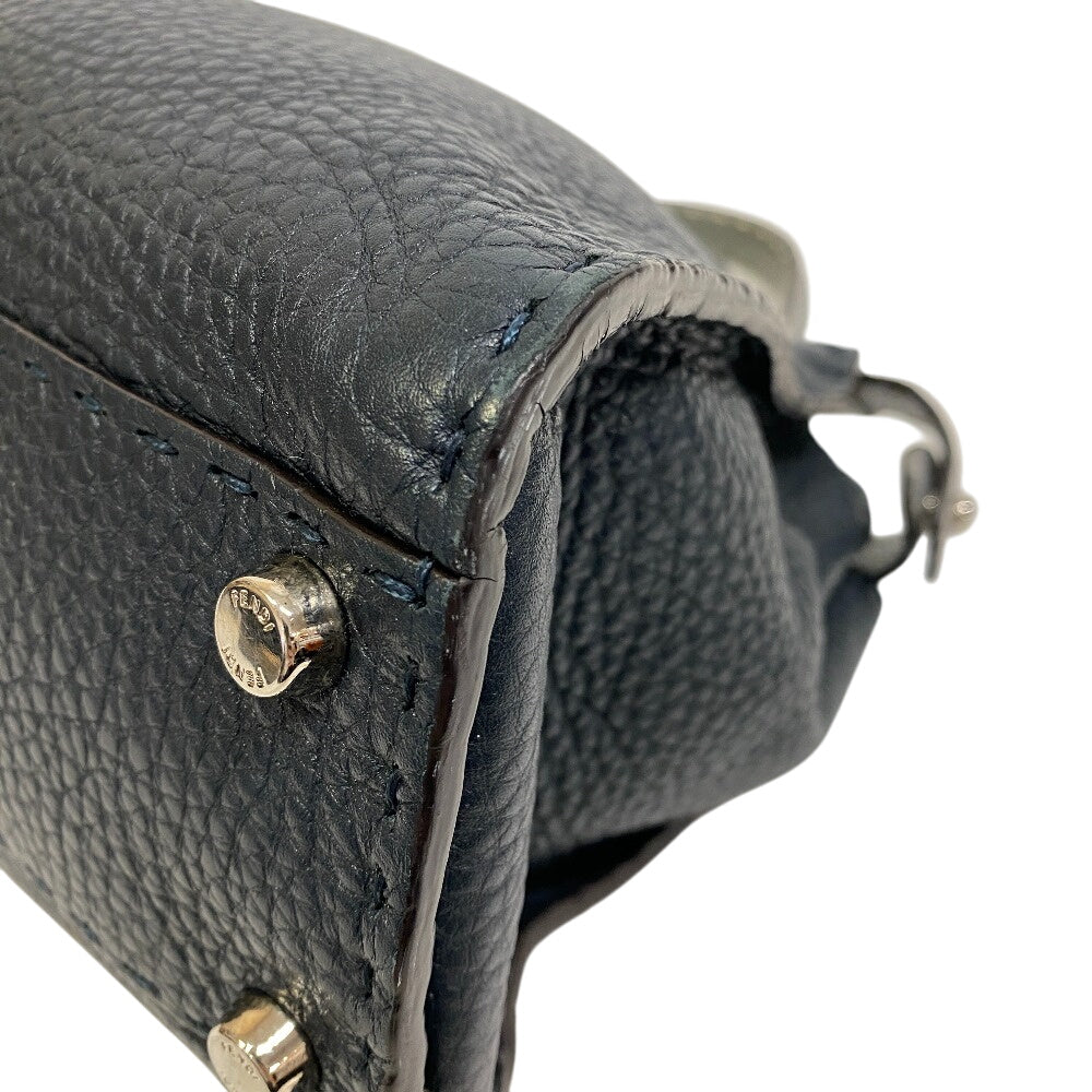 FENDI Handbag 8BN290 leather Navy Ginza limited Peekaboo medium Women